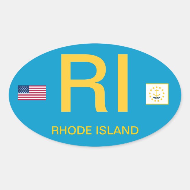 Sticker Oval Bumper de style Euro Rhode Island* (Devant)