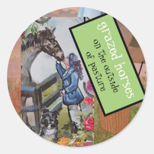 STICKER OVAL DE LA PELOUSE DÉCHAUFFÉE