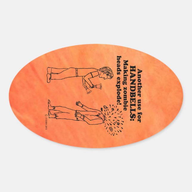 Sticker Oval Explode Zombie Handbells (Devant)