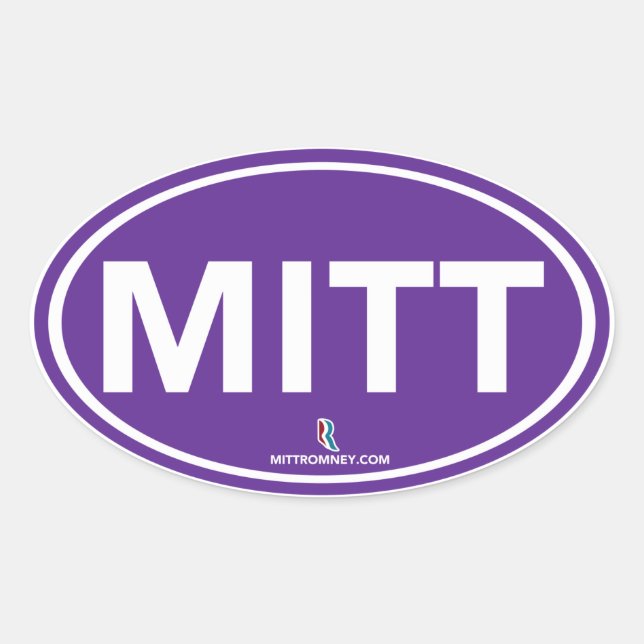 Sticker Oval Romney Ryan Mitt (Violet) (Devant)