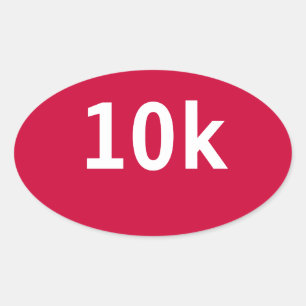 Sticker ovale 10k Race ou Walk (rouge)