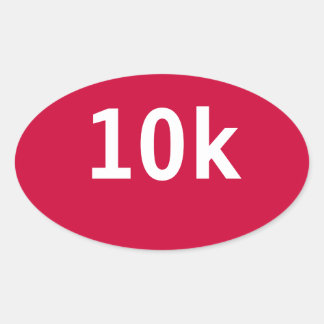 Sticker ovale 10k Race ou Walk (rouge)