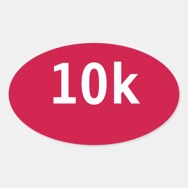 Sticker ovale 10k Race ou Walk (rouge) (Devant)
