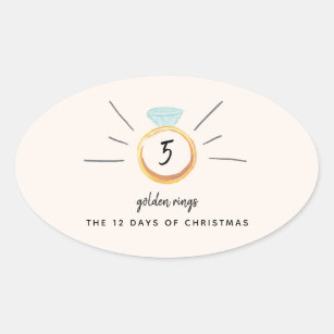 Sticker Ovale 12 jours de Noël