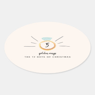 Sticker Ovale 12 Jours de Noël