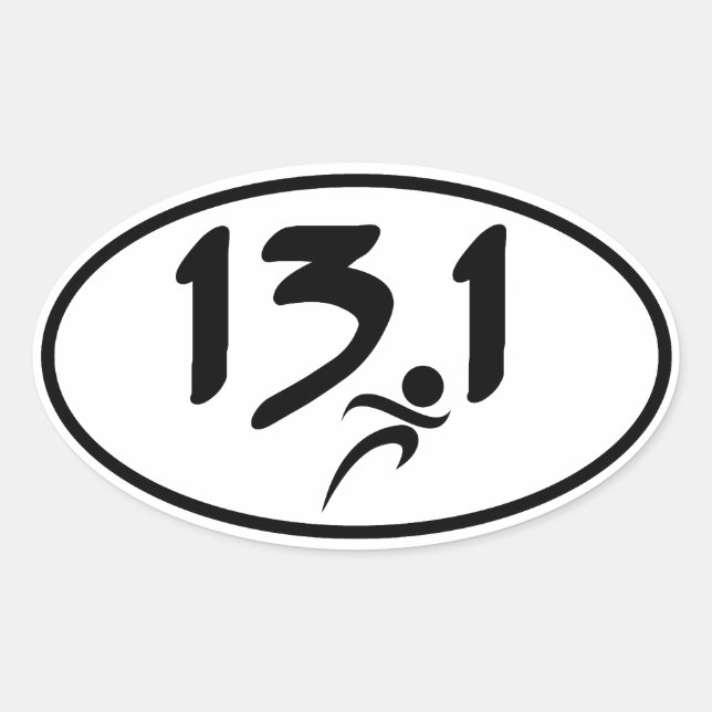Sticker Ovale 13,1 demi-marathon (Devant)