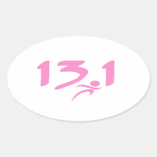 Sticker Ovale 13,1 demi-marathon rose