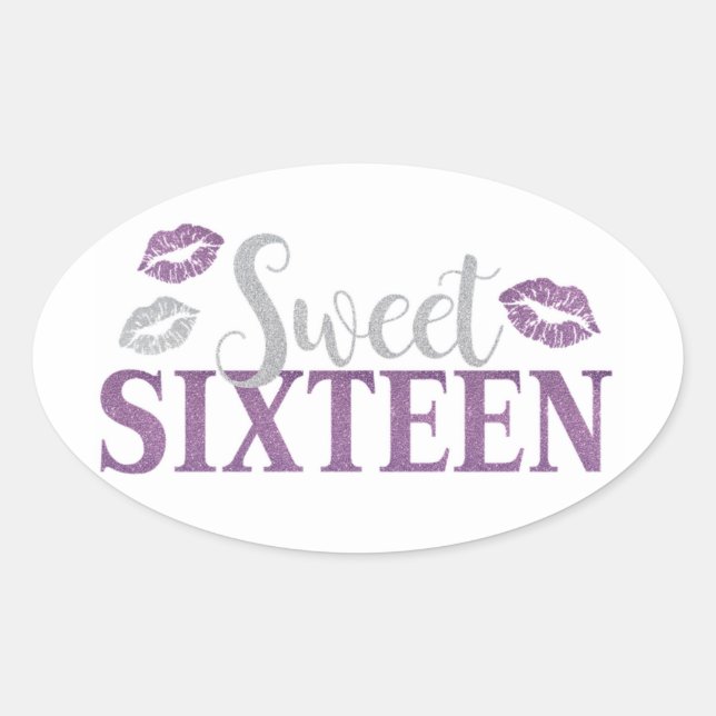 Sticker Ovale 16e anniversaire (Devant)