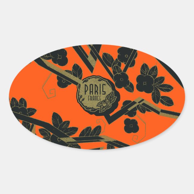 Sticker Ovale 1925 Art Déco Paris France parfum (Devant)