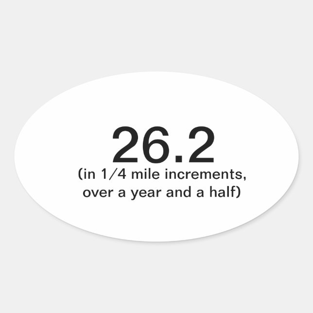 Sticker Ovale 26.2, un peu à la fois (Devant)