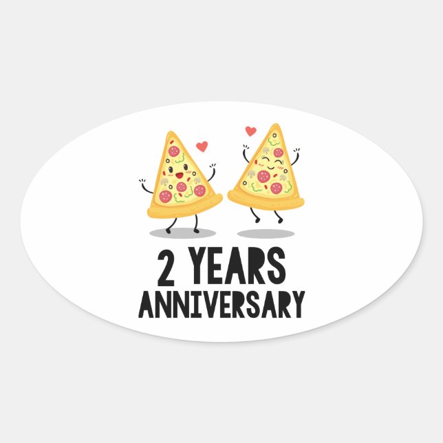 Sticker Ovale 2e anniversaire 2 ans (Devant)