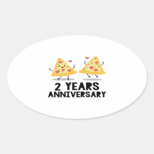 Sticker Ovale 2e anniversaire 2 ans