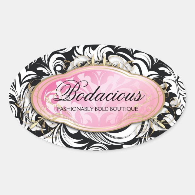 Sticker Ovale 311 Bodacious Lavish Boutique Leopard Spots (Devant)