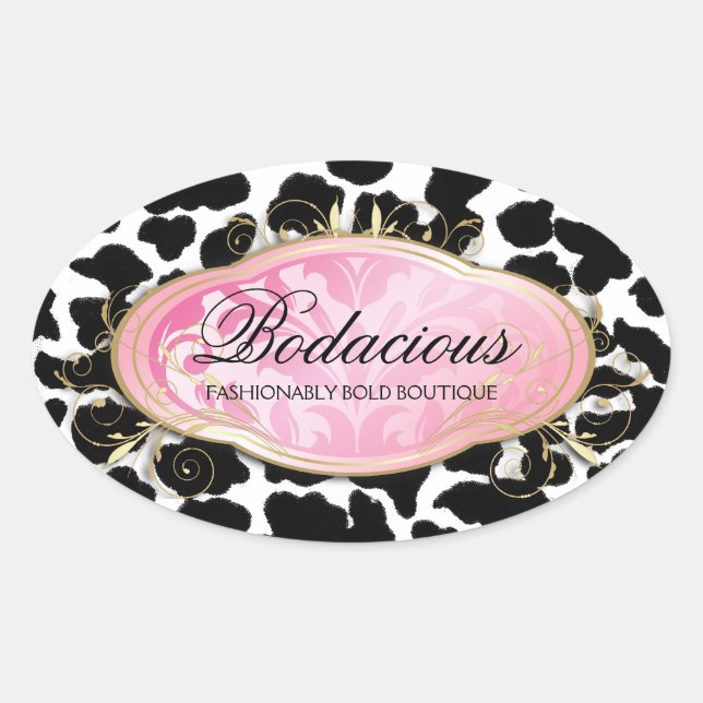 Sticker Ovale 311 Boutique Bodacious Leopard Spots (Devant)