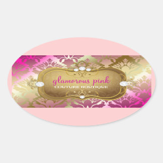 Sticker Ovale 311 Damas doré rose