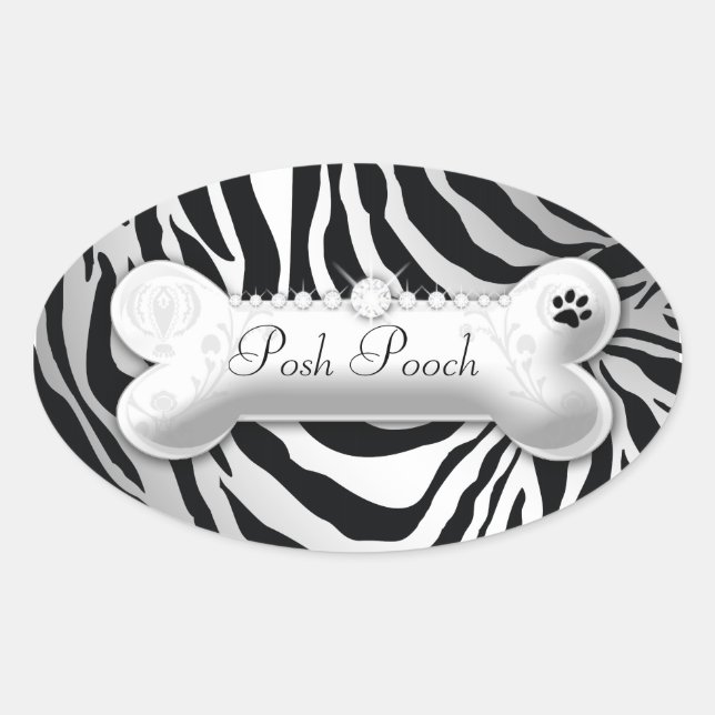 Sticker Ovale 311 Poch Poch "argent" Zebra (Devant)