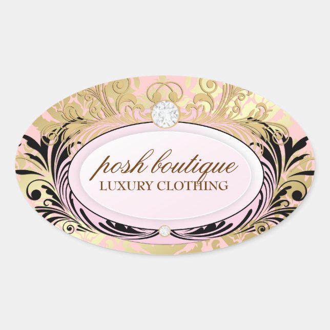 Sticker Ovale 311 Rose or opulent (Devant)