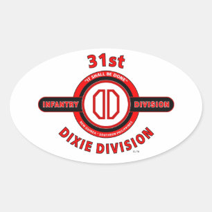 STICKER OVALE 31E DIVISION D'INFANTERIE "DIVISION DIXIE"