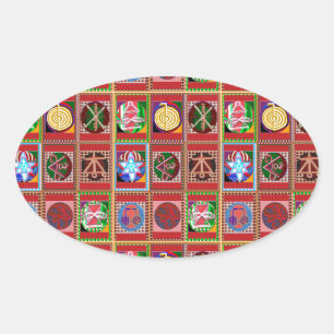 Sticker Ovale 3 Vente Karuna Reiki Guérison Symbole de guérison 