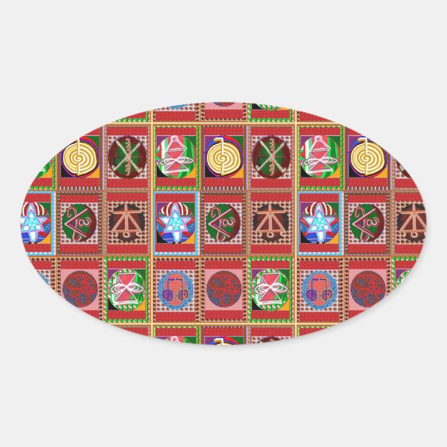 Sticker Ovale 3 Vente Karuna Reiki Guérison Symbole de guérison  (Devant)