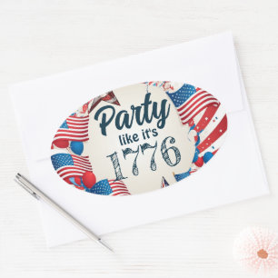 Sticker Ovale 4 juillet