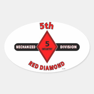 STICKER OVALE 5E DIVISION D'INFANTERIE (MÉCANISÉE) "DIAMANT ROUG