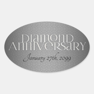 Sticker Ovale 60e anniversaire de Mariage diamant