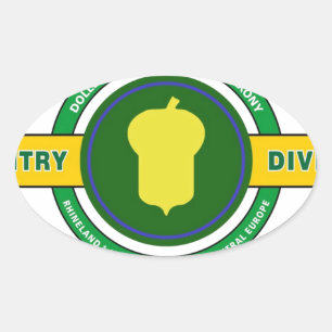 STICKER OVALE 87E DIVISION D'INFANTERIE "GOLDEN ACORN"