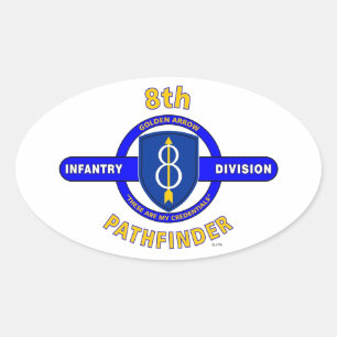 STICKER OVALE 8E DIVISION D'INFANTERIE "PATHFINDER"