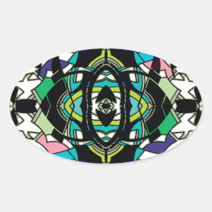 Sticker Ovale à damiers