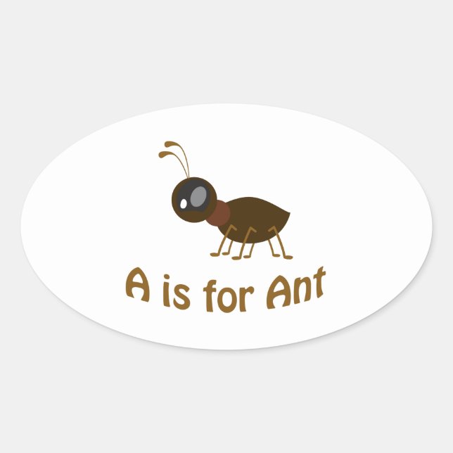 Sticker Ovale A est pour Ant (Devant)