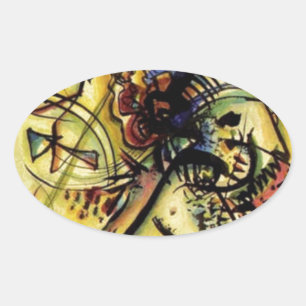 Sticker Ovale À la voix inconnue de Kandinsky