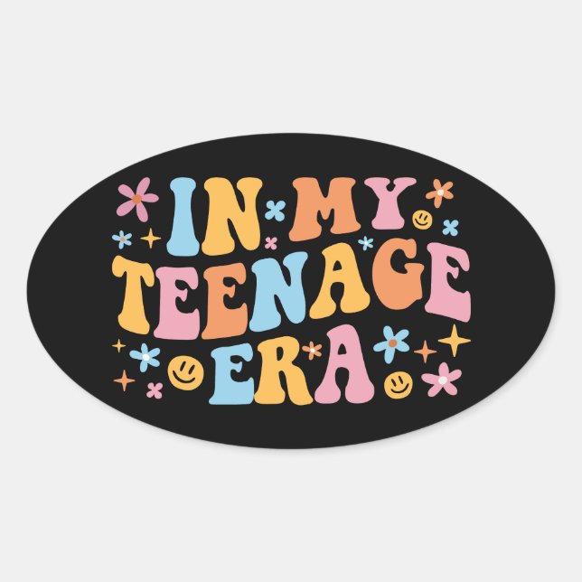 Sticker Ovale À Mon Ère Adolescent I (Devant)
