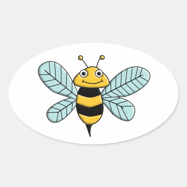 Sticker Ovale Abeille (Devant)