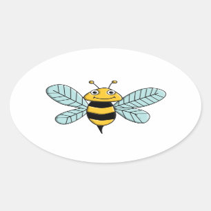 Sticker Ovale Abeille