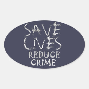 Sticker Ovale Accroître le changement avec : Sauvez des vies Réd
