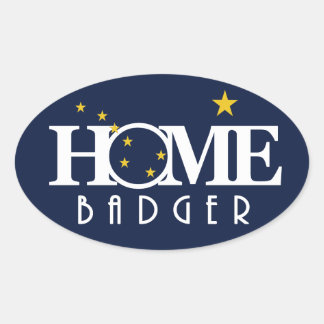 Sticker Ovale ACCUEIL Badger Alaska