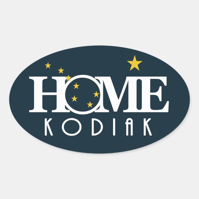 Sticker Ovale ACCUEIL Kodiak ALASKA (Devant)