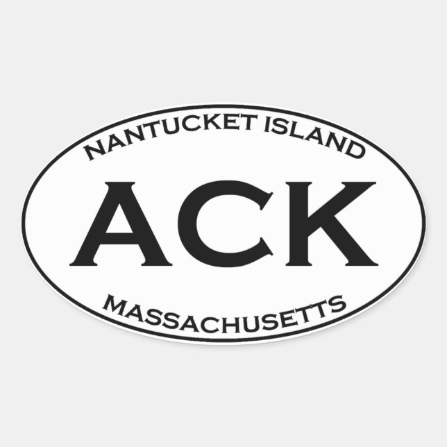 Sticker Ovale ACK - Massachusetts de l'île Nantucket (Devant)
