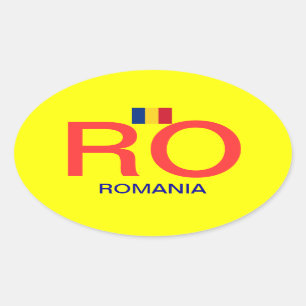 Sticker Ovale Adhésif pour pare-chocs d'ovale de Romania*
