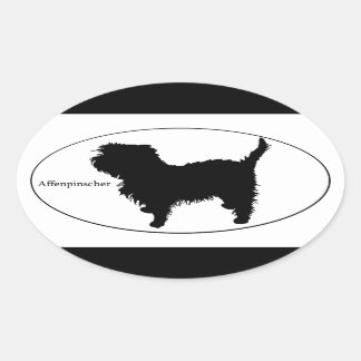 Sticker Ovale Affenpinscher SIlhouette