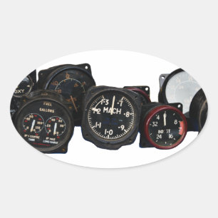 Sticker Ovale affichages des cadrans de vol des 2ÈME GUERRE MOND