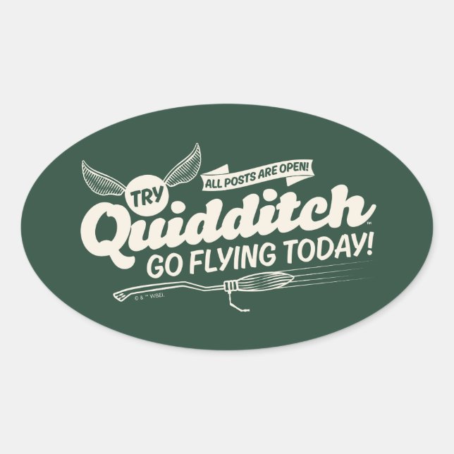 Sticker Ovale Affiche de recrutement de QUIDDITCH™ (Devant)
