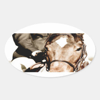 Sticker Ovale Afficher le cheval