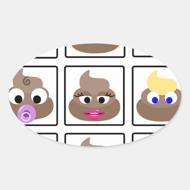 Sticker Ovale Afficher plusieurs faces (Devant)