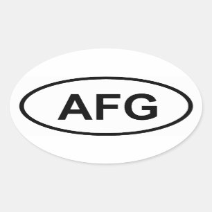Sticker Ovale Afghanistan "AFG"