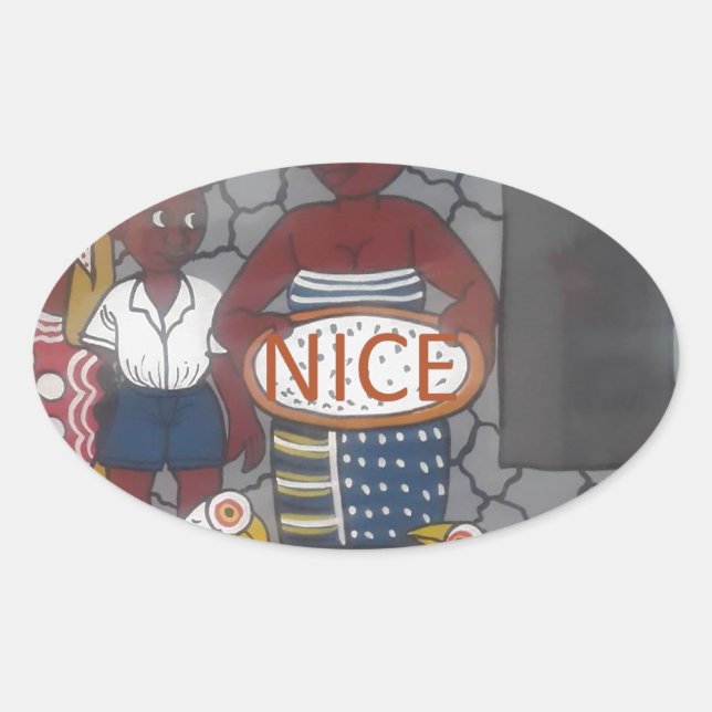Sticker Ovale Africain traditionnel Homestead Lifestyle (Devant)
