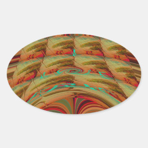 Sticker Ovale AfriqueTradition Hakuna Matata Mountain Ethnic Mot