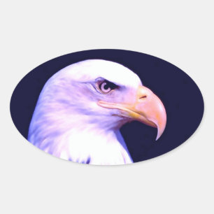 Sticker Ovale Aigle de Bald