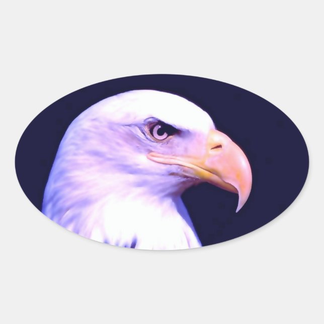 Sticker Ovale Aigle de Bald (Devant)